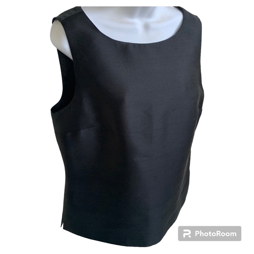 Talbots Dressy Black Silk Shell Tank Top Sz 12
